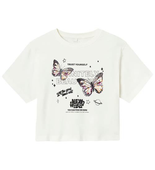 Se Name It Name It T-Shirt - Cropped - NkfNole - Jet Stream m. Glitter ved KidsWorld