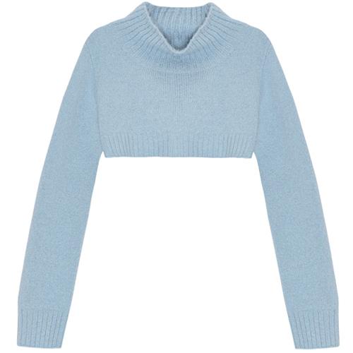 Se Molo Greer Cropped Strikket Trøje Fragile Blue | Blå | 134/140 cm ved Babyshop