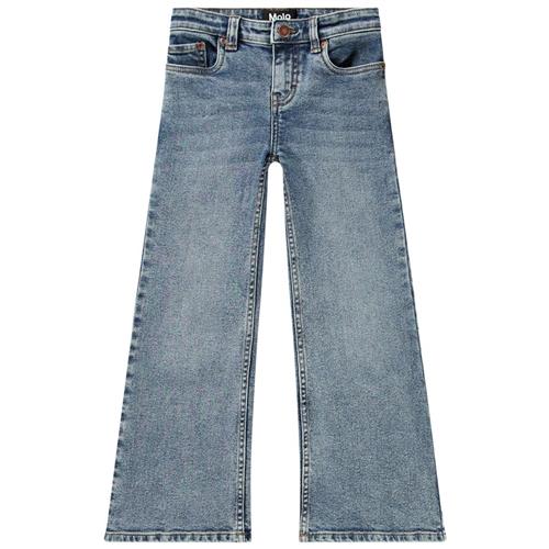 Se Molo GOTS Asta Jeans Worn Denim | Blå | 98 cm ved Babyshop