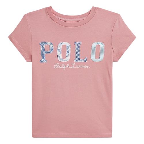 Se Ralph Lauren Logo T-shirt Tickled Pink | Lyserød | 130-134 cm ved Babyshop