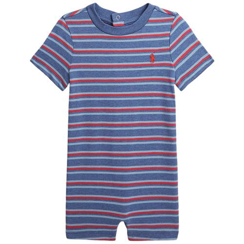 Ralph Lauren Stribet Romper Til Baby Faded Royal Heather Multi | Blå | 9 months