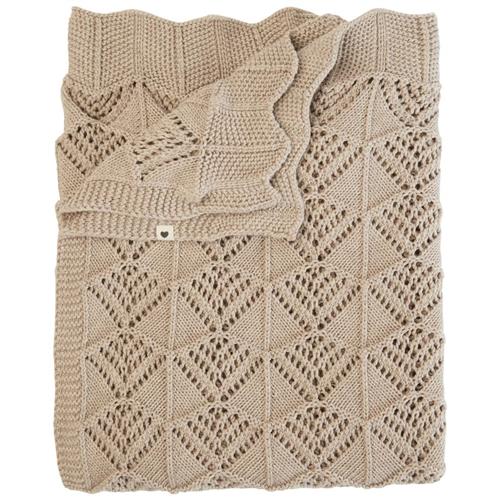 BIBS Wavy Strikket Tæppe Vanilla | Beige | 0-3