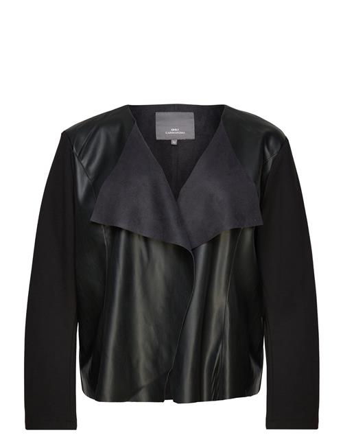 Carnewsound Faux Leather Mix Blazer Otw ONLY Carmakoma Black