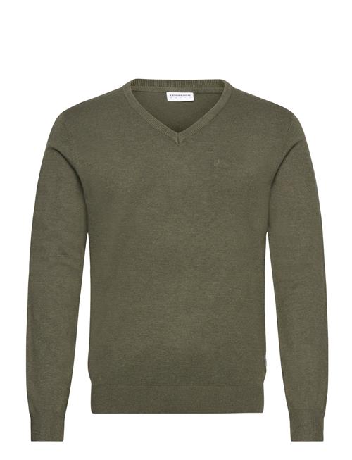 Lindbergh Eco Vero V-Neck Jumper Lindbergh Khaki