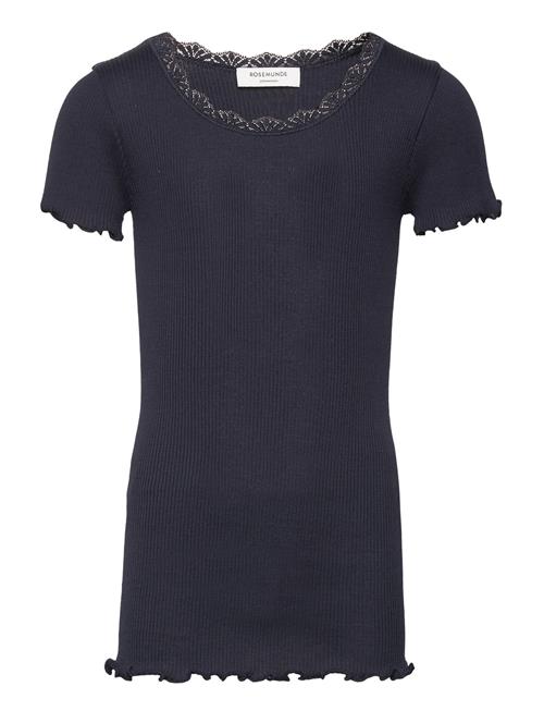 Rosemunde Kids Silk T-Shirt W/ Lace Rosemunde Kids Navy