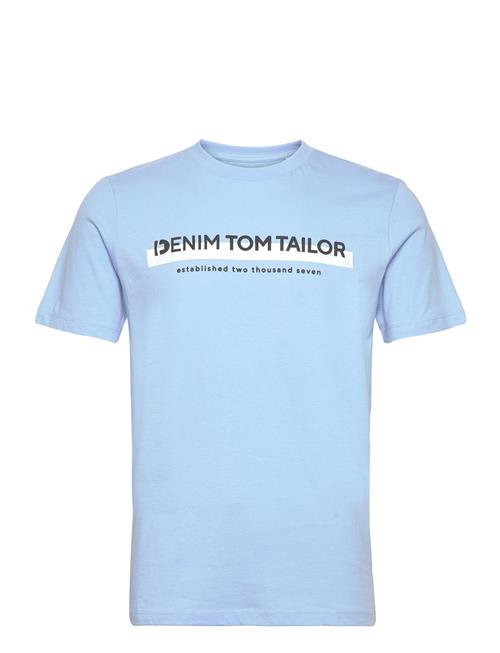 Se Tom Tailor Printed T-Shirt Tom Tailor Blue ved Booztlet