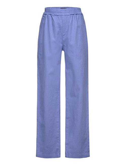 Se LMTD Nlfhill Linen Reg Pant LMTD Blue ved Booztlet