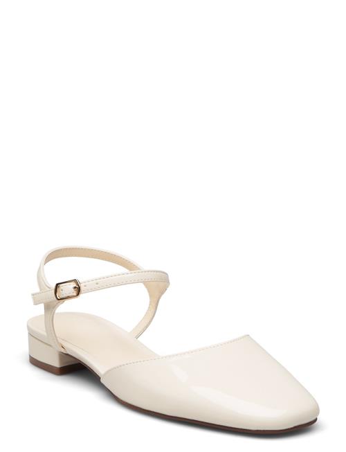 Mango Patent Leather-Effect Slingback Shoes Mango Cream