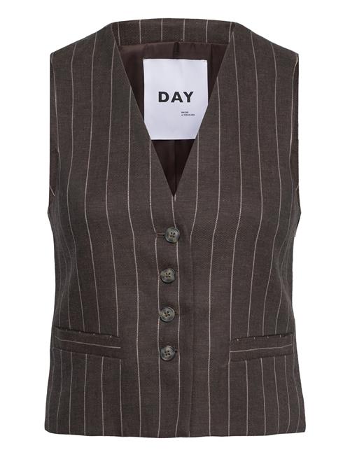 Se Day Birger et Mikkelsen Frida - Casual Linen Stripe Day Birger Et Mikkelsen Brown ved Booztlet