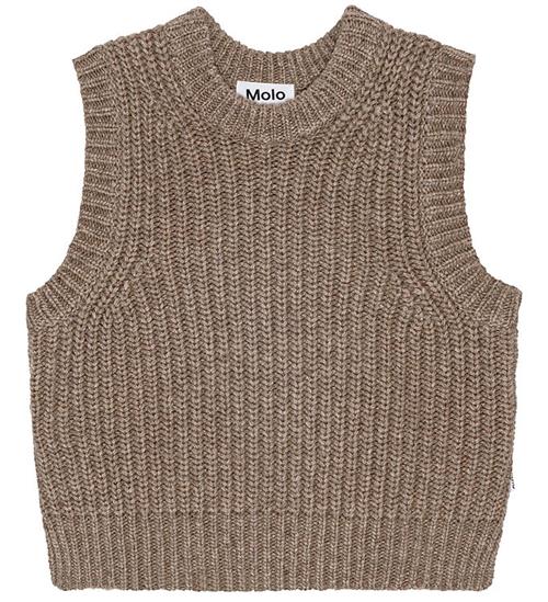 Se Molo Molo Vest - Uld/Akryl - Gilberte - Brown Sugar ved KidsWorld