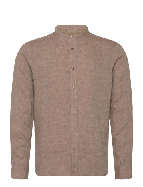 Mmgtheo Linen Stand Shirt Mos Mosh Gallery Brown