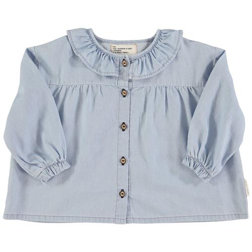 Se Piupiuchick Bluse Light Blue Chambray | Blå | 3 years ved Babyshop