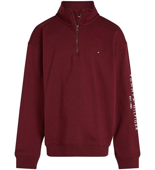 Tommy Hilfiger Tommy Hilfiger Sweatshirt - U Essential - Half Zip - Deep Rouge