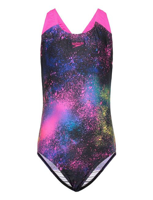 Speedo Girls Digital Allover Splashback Speedo Black