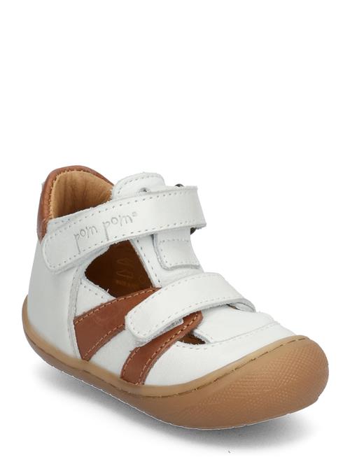 Pom Pom Walkers™ Velcro Sandal Pom Pom White