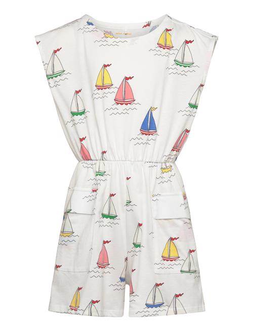 Mini Rodini Sailing Boats Aop Summersuit Mini Rodini White