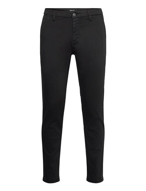 Replay Zeumar Trousers Slim Hyperchino Color Xlite Replay Black