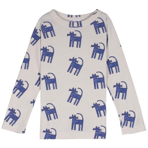 Se Wynken Emi Mønstret Langærmet T-shirt Cobalt Blue Cats | Blå | 4 years ved Babyshop