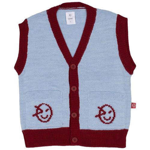 Wynken Strikket Logo Vest Sky Blue/Collage Red | Blå | 4 years