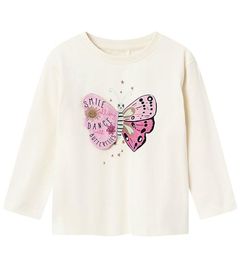 Se Name It Name It Bluse - NmfNydelig - Jet Stream m. Sommerfugl ved KidsWorld