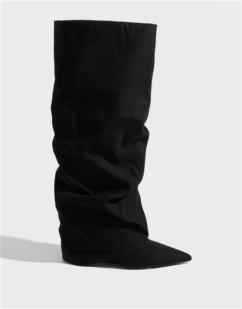 Nelly - Sort - Folded Shaft Boot