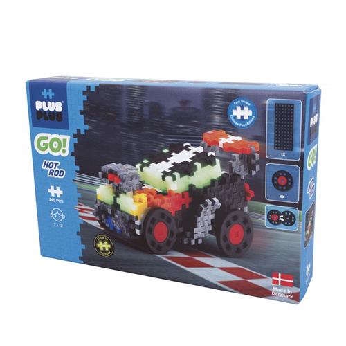 Se Plus-Plus 240 dele Plus-Plus© Go! Dragster Hot Rod Byggesæt | Rød | 6-10 ved Babyshop