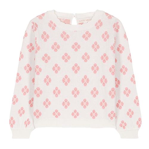 Se Louise Misha Alice Strikket Baby Sweater Floral Jaqcuard | Lyserød | 12 months ved Babyshop