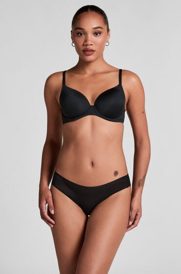 Hunkemöller Stripe Mesh usynlig brasiliansk trusse Sort
