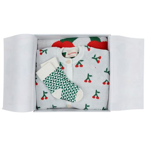 Bobo Choses Cherry Strikket Gavesæt Naturhvid 9 months  Creme  9 måneder  Unisex