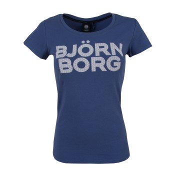 Björn Borg Sport Tamira SS Tee Marineblå bomuld X-Small Dame