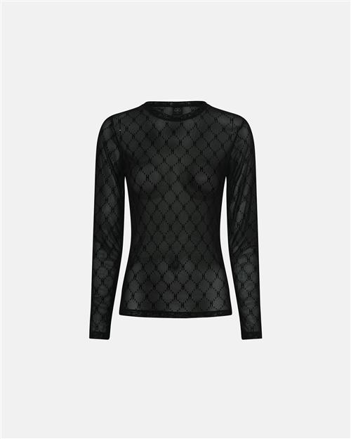 Bluse "Mesh" | Polyamid | Sort