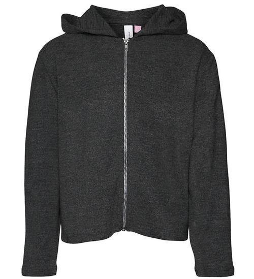 Se Vero Moda Girl Cardigan m. HÃ¦tte - VmBella - Black/Melange ved KidsWorld