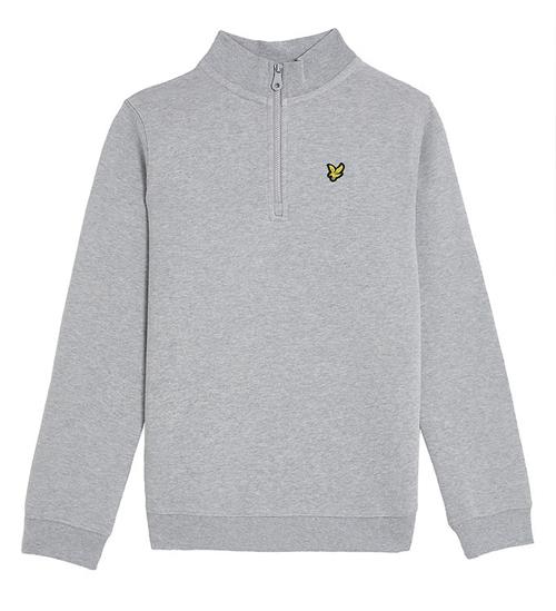 Se Lyle & Scott Lyle & Scott Sweatshirt - Quater Zip - Light Grey Marl ved KidsWorld