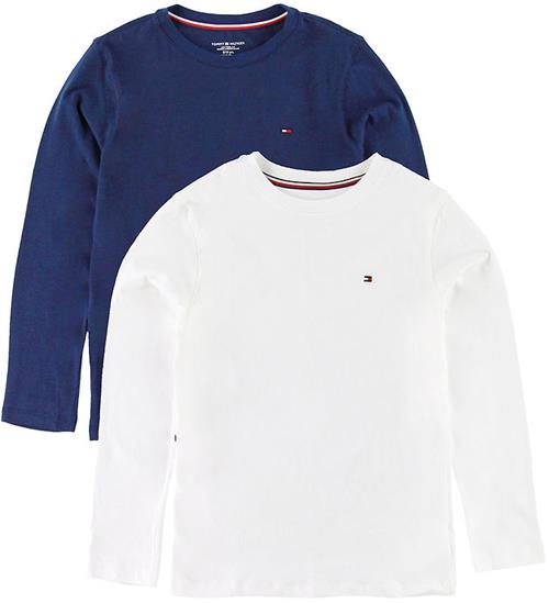 Se Tommy Hilfiger Bluse - 2-pak - Blue Ink/Hvid ved KidsWorld