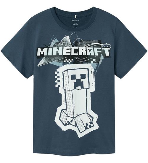 Se Name It Name It T-shirt - Noos - NkmJin Minecraft - Dark Denim ved KidsWorld