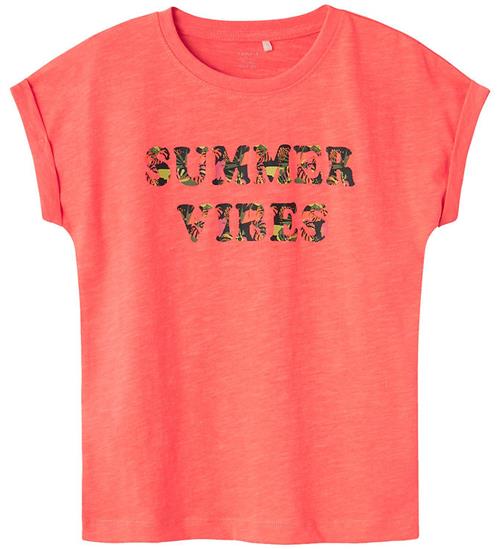 Se Name It Name It T-shirt - NkfFamma - Noos - Fiery Coral ved KidsWorld