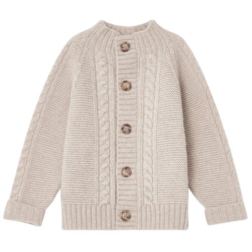 garbo&friends Strikket Cardigan Oat | Beige | 122/128 cm