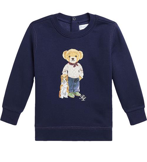 Se Polo Ralph Lauren Polo Ralph Lauren Sweatshirt - Navy m. Bamse ved KidsWorld