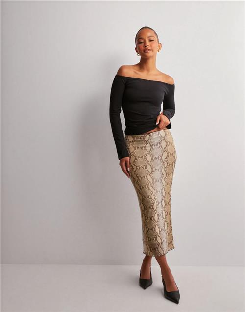 Nelly - Beige - Mesh Midi Skirt