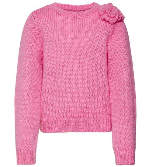 Se Vero Moda Girl Bluse - Strik - VmAdia - Fuchsia Pink m. Blomst ved KidsWorld