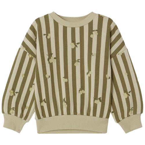 garbo&friends Stribet Sweatshirt Med Blommer Beige | Grønn | 122/128 cm