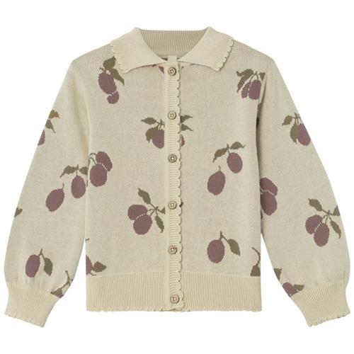 garbo&friends Intarsia Cardigan Prune Beige | Beige | 122/128 cm