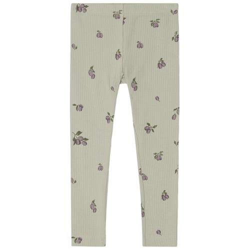 Se garbo&friends Mønstrete Ribbede Leggings Prune Green | Grønn | 110/116 cm ved Babyshop