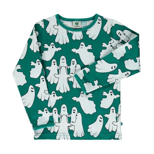 Småfolk Long-sleeved top with ghosts  Petroleum Green | Grønn | 3-4 years