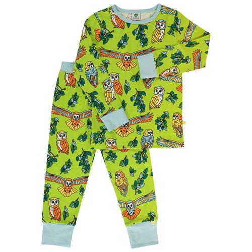 Se Småfolk Nightwear with owls  Pear Green | Grønn | 7-8 years ved Babyshop