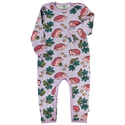 Se Småfolk Baby bodysuit with hedgehogs  Orchid Petal | Lilla | 62 cm ved Babyshop