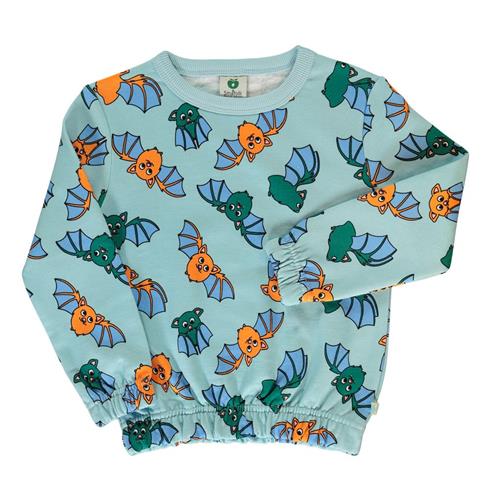 Se Småfolk Sweatshirt with bats  Stratosphere | Blå | 1-2 years ved Babyshop