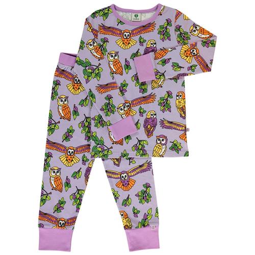 Se Småfolk Nightwear with owls  Orchid Petal | Lilla | 3-4 years ved Babyshop