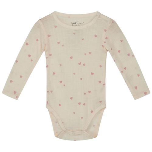 Se Hust&Claire Bocel Mønstret Babybody Ecru | Beige | 62 cm ved Babyshop