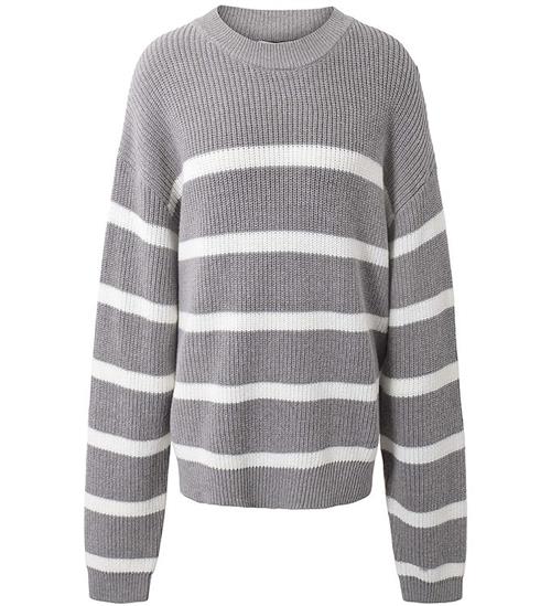 Se Hound Bluse - Strik - Stripe Knit - Grey ved KidsWorld